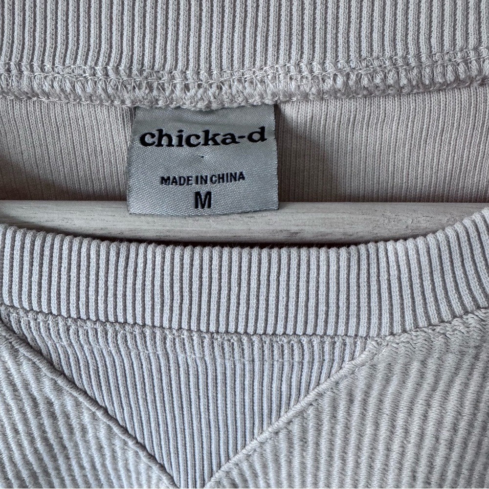 Colorado State Cropped Sweatshirt Medium Cream Ribbed Chicka-d - Picture 3 of 10